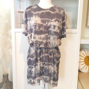 TOPSHOP Tie-dye Cold Shoulder Dress - Size 38/6